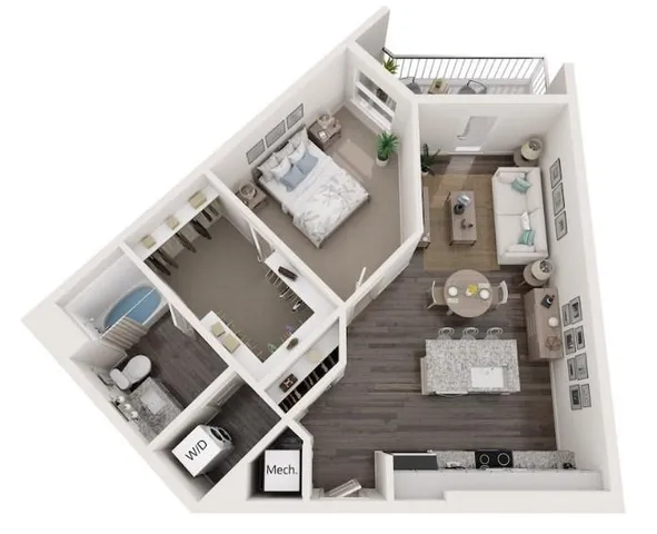 a view of living room with furniture and wooden floor