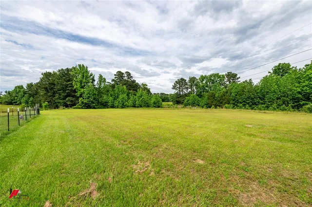 a view of yard with swimming pool and green space