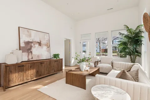 a living room with furniture