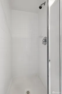 a close up of a shower