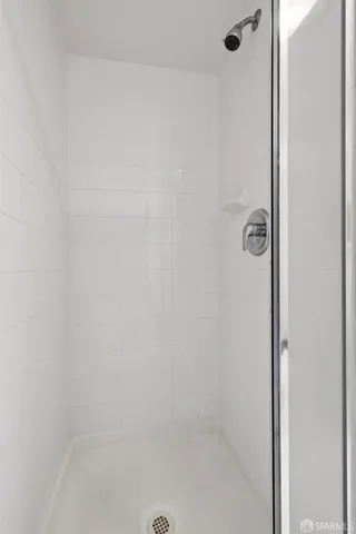 a close up of a shower