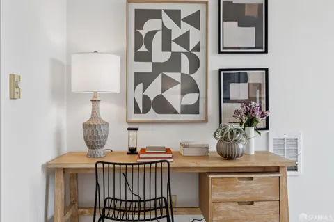 a table with a potted plant on it