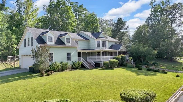 a view of a wooden floor and a lake view