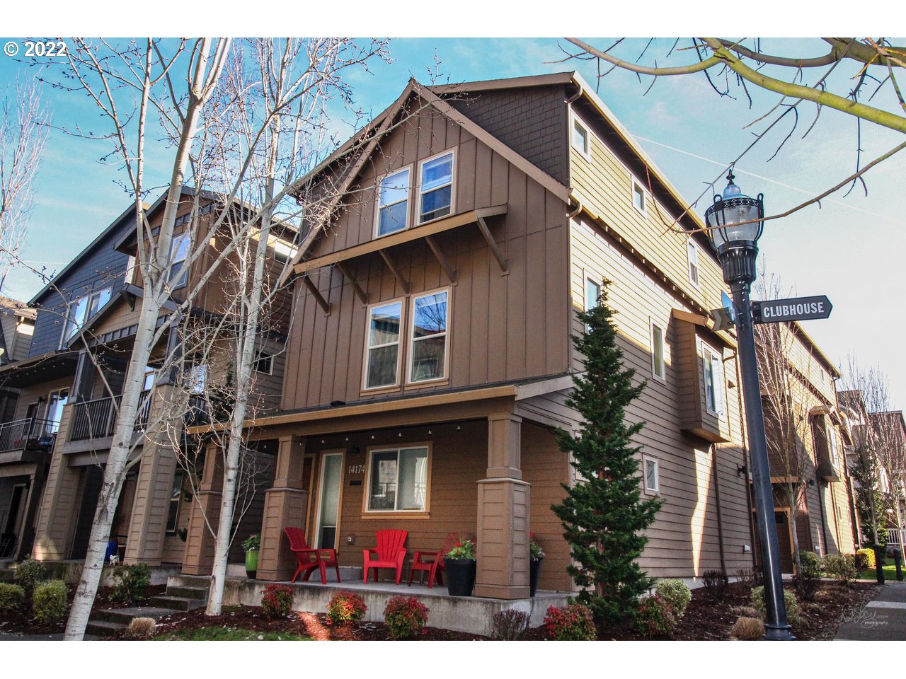 a view of a house with a street