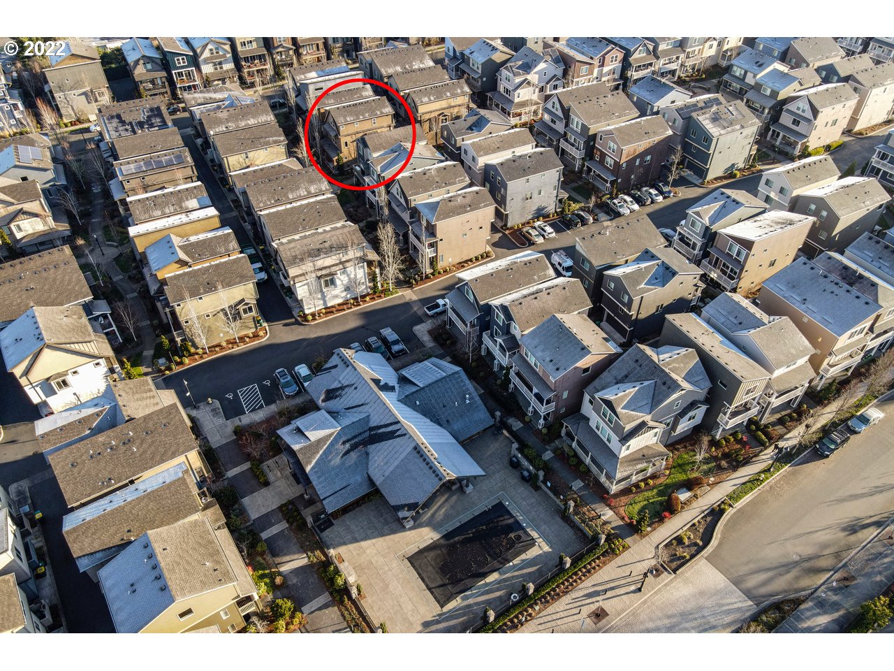 14174 Southwest Compass Drive Beaverton, OR 97005 - Photo 30 of 32 an aerial view of a residential apartment building with parking
