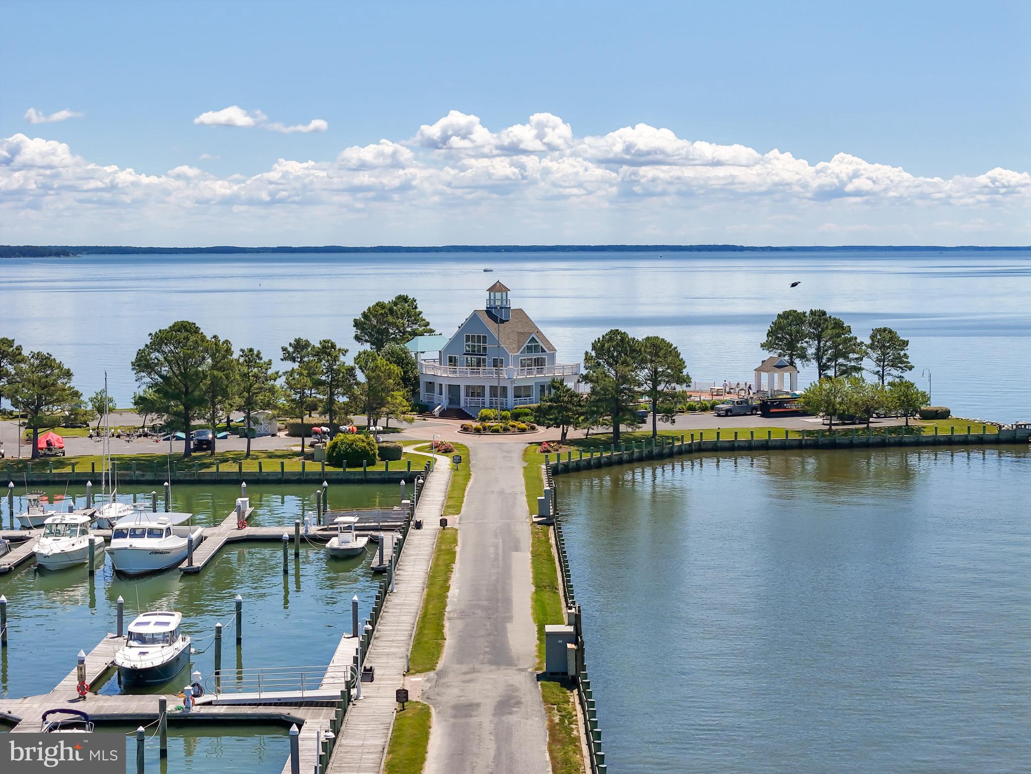 21477 Island Club Road Tilghman, MD 21671 - Photo 5 of 50 a view of a lake with boats and trees in the background