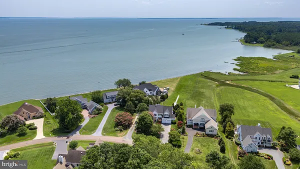 an aerial view of a house with a yard and potted plants
