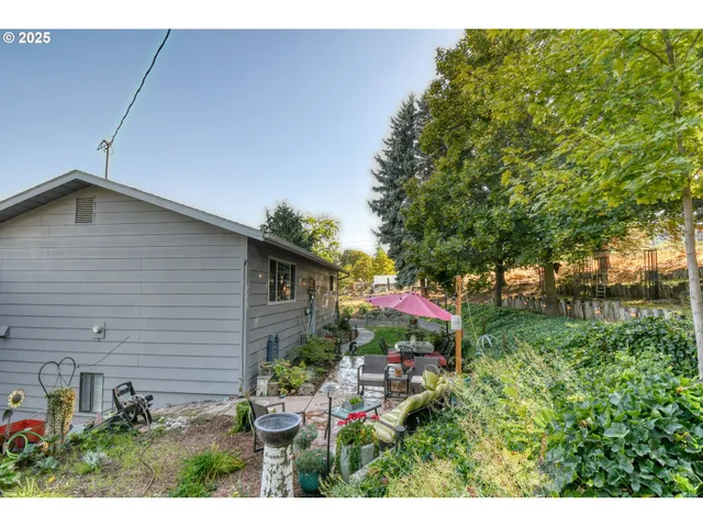 a view of a backyard