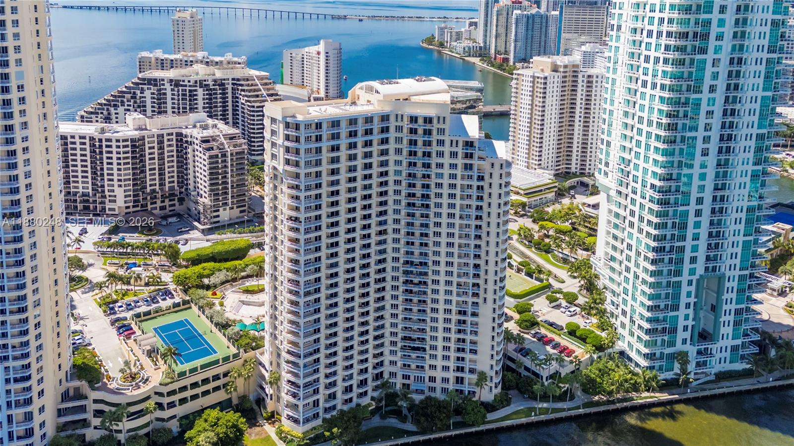 888 Brickell Key Drive, Unit 1807 Miami, FL 33131 - Photo 50 of 58 a view of a balcony with iron fence