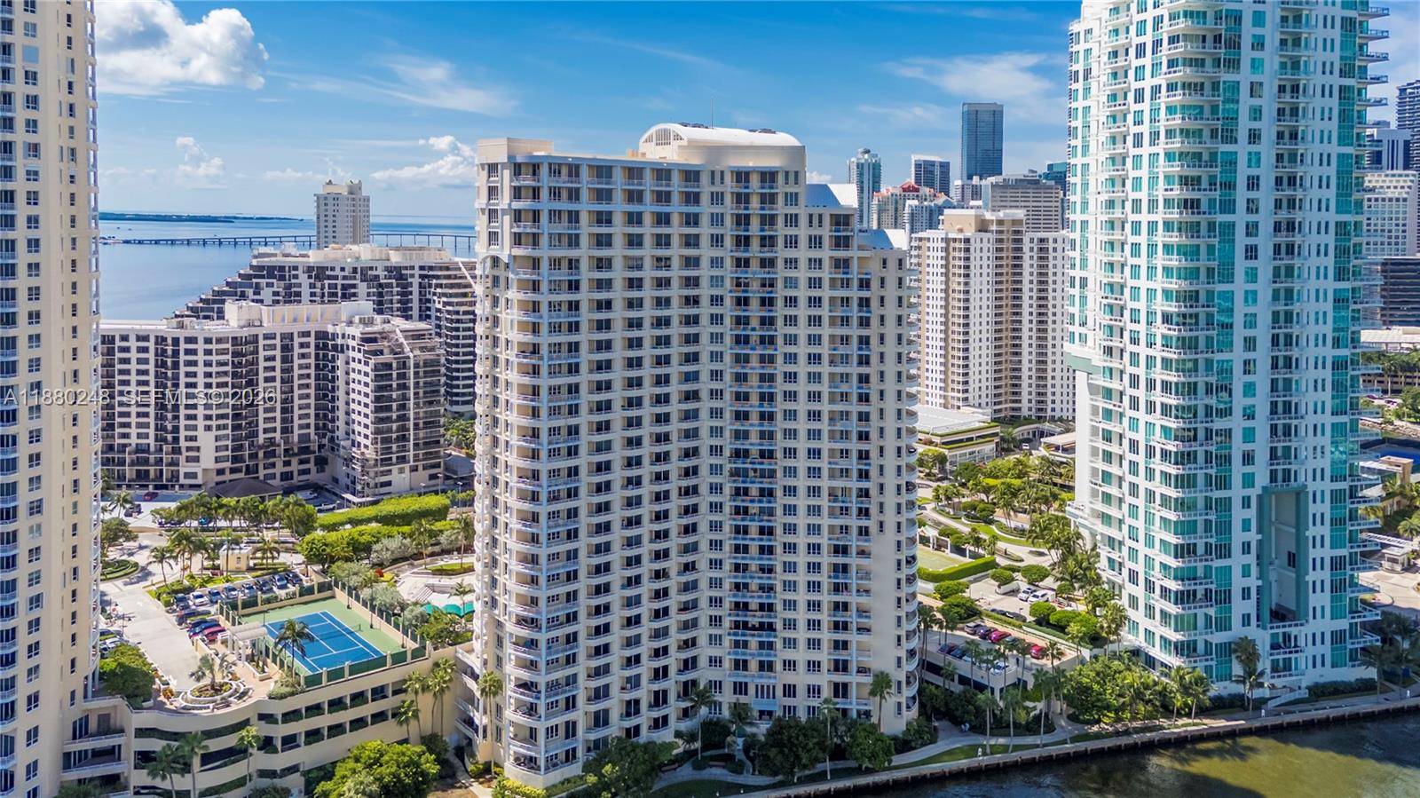 888 Brickell Key Drive, Unit 1807 Miami, FL 33131 - Photo 51 of 58 a view of a city view from a balcony