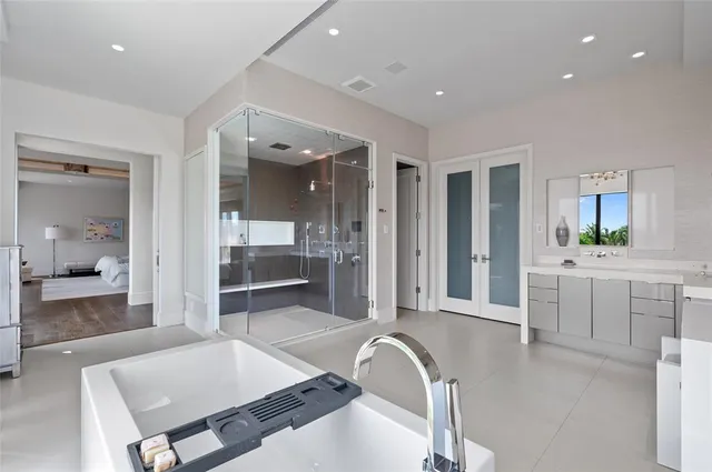 a view of a lake from a balcony