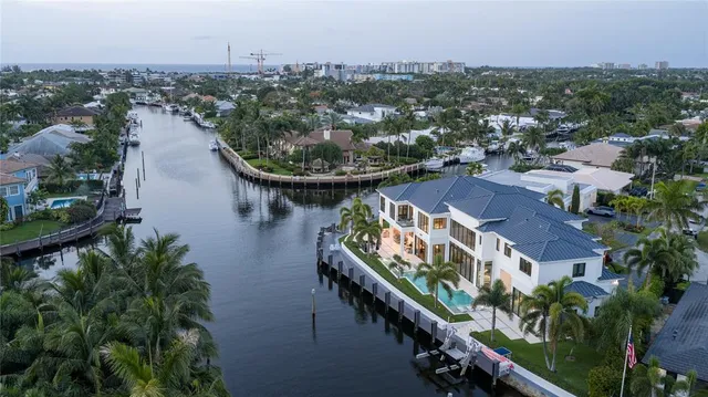 an aerial view of lake