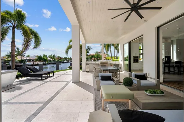a view of swimming pool with a patio