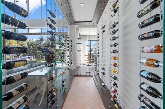 a hallway with lots of different colored cloths