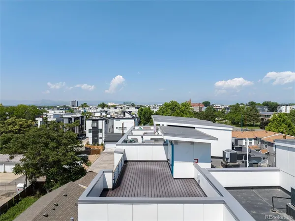 an aerial view of multiple houses