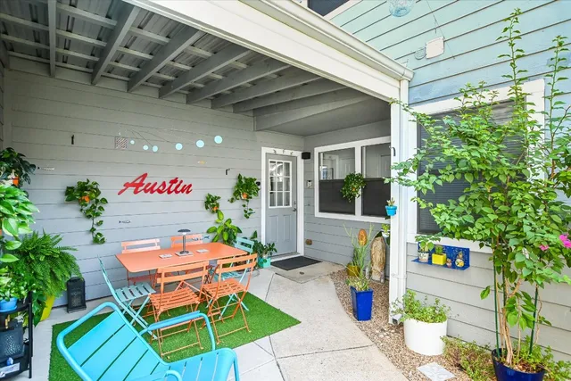 a outdoor space with furniture