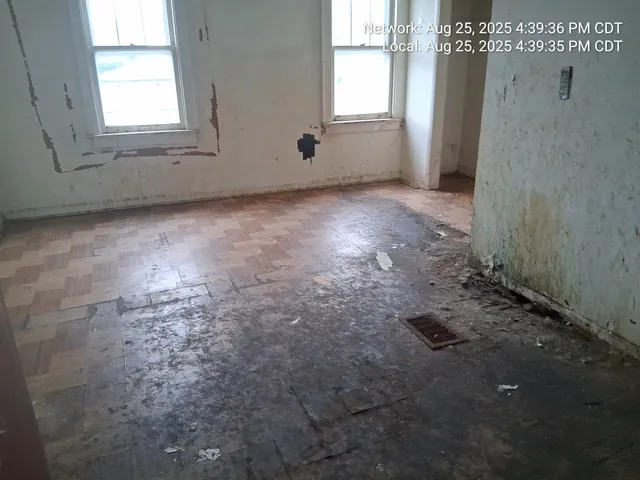 an empty room with a window