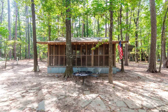 a view of a park with a large tree and swing