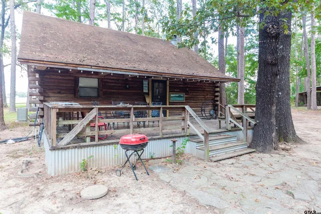 an outdoor space with seating