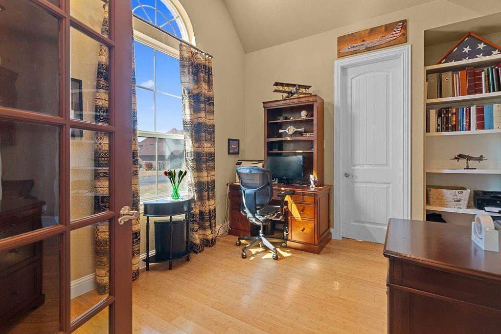 117 Citation Drive Cresson, TX 76035 - Photo 6 of 40 Office area with light wood finished floors and lofted ceiling