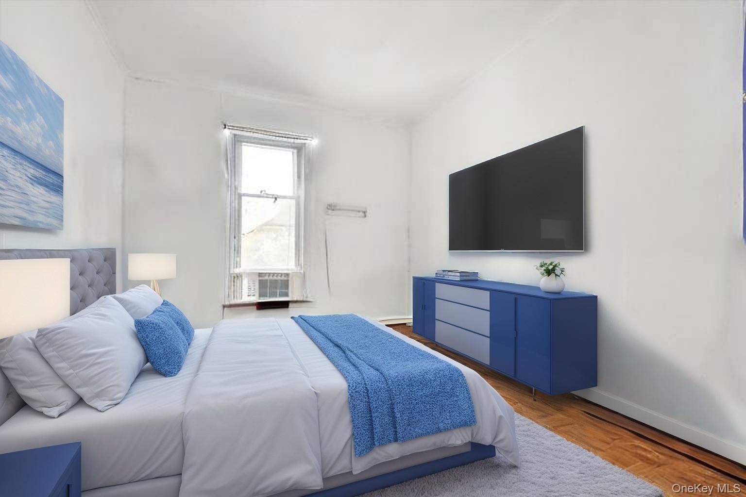 357 Dyckman Street Peekskill, NY 10566 - Photo 21 of 48 a bedroom with a bed and a flat screen tv on dresser