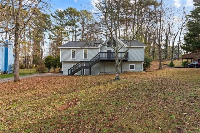 a house view with a garden space