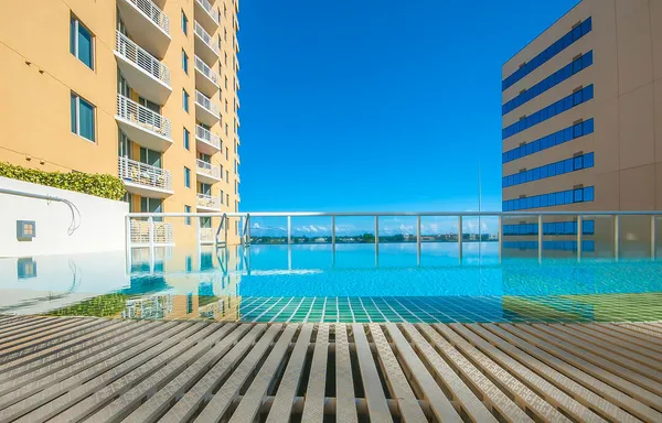 a view of building with yard