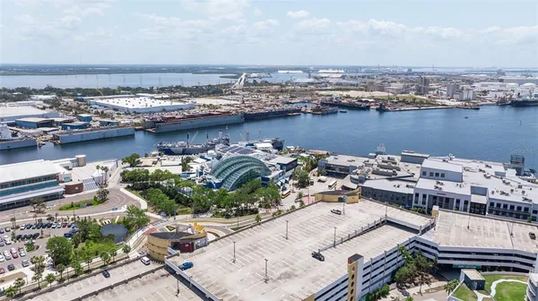 a view of a lake and a city