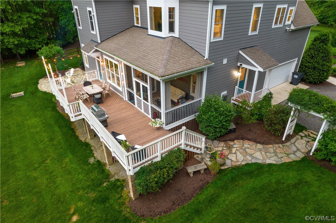 11724 Winterpock Road Chesterfield, VA 23838 - Photo 42 of 50 a aerial view of a house with a yard and deck