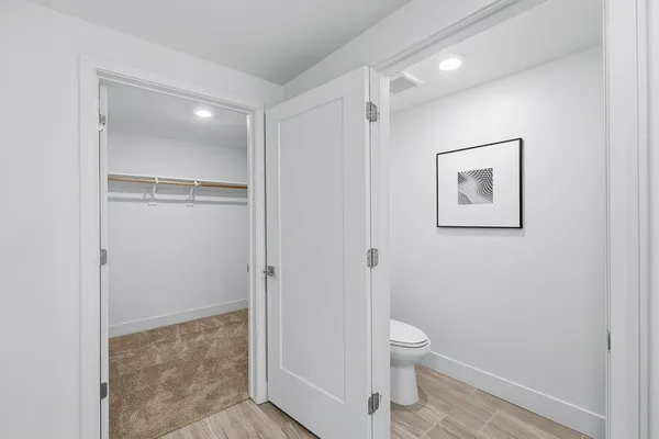 a front view of a building with a street