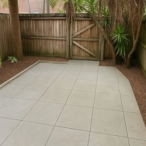 a view of a backyard