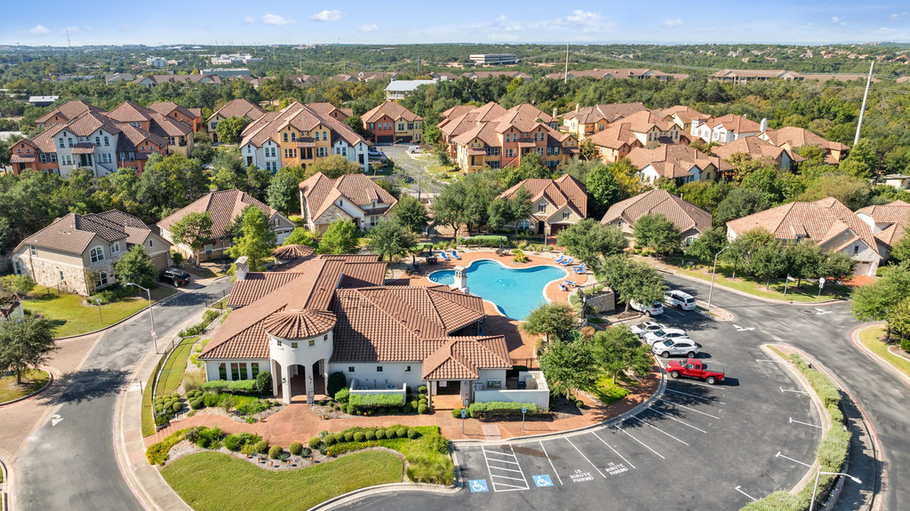 9116 Villa Norte Drive Austin, TX 78726 - Photo 33 of 40 an aerial view of residential houses with outdoor space and ocean view
