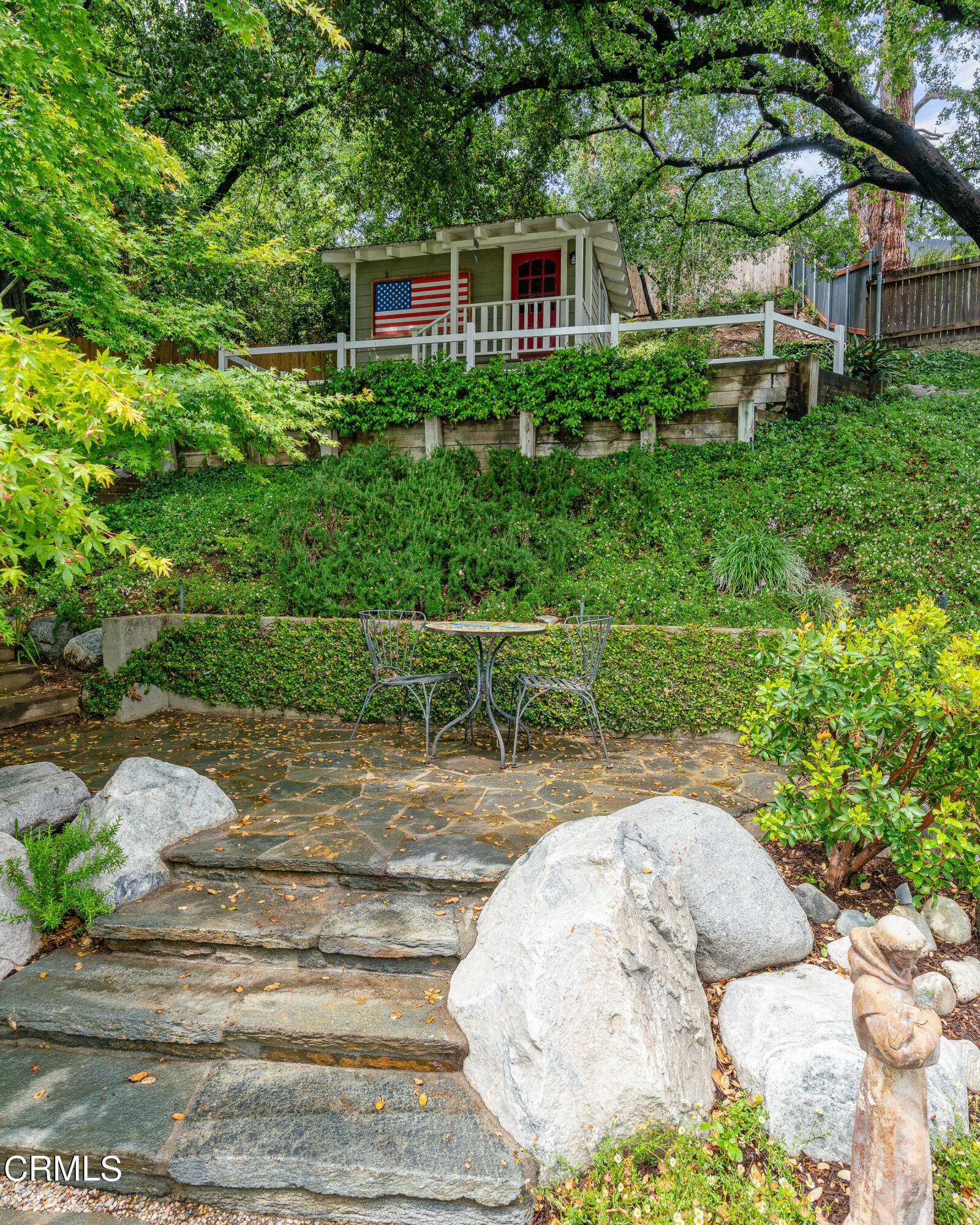 1265 Inverness Drive Pasadena, CA 91103 - Photo 34 of 44 a view of a backyard with plants and large trees