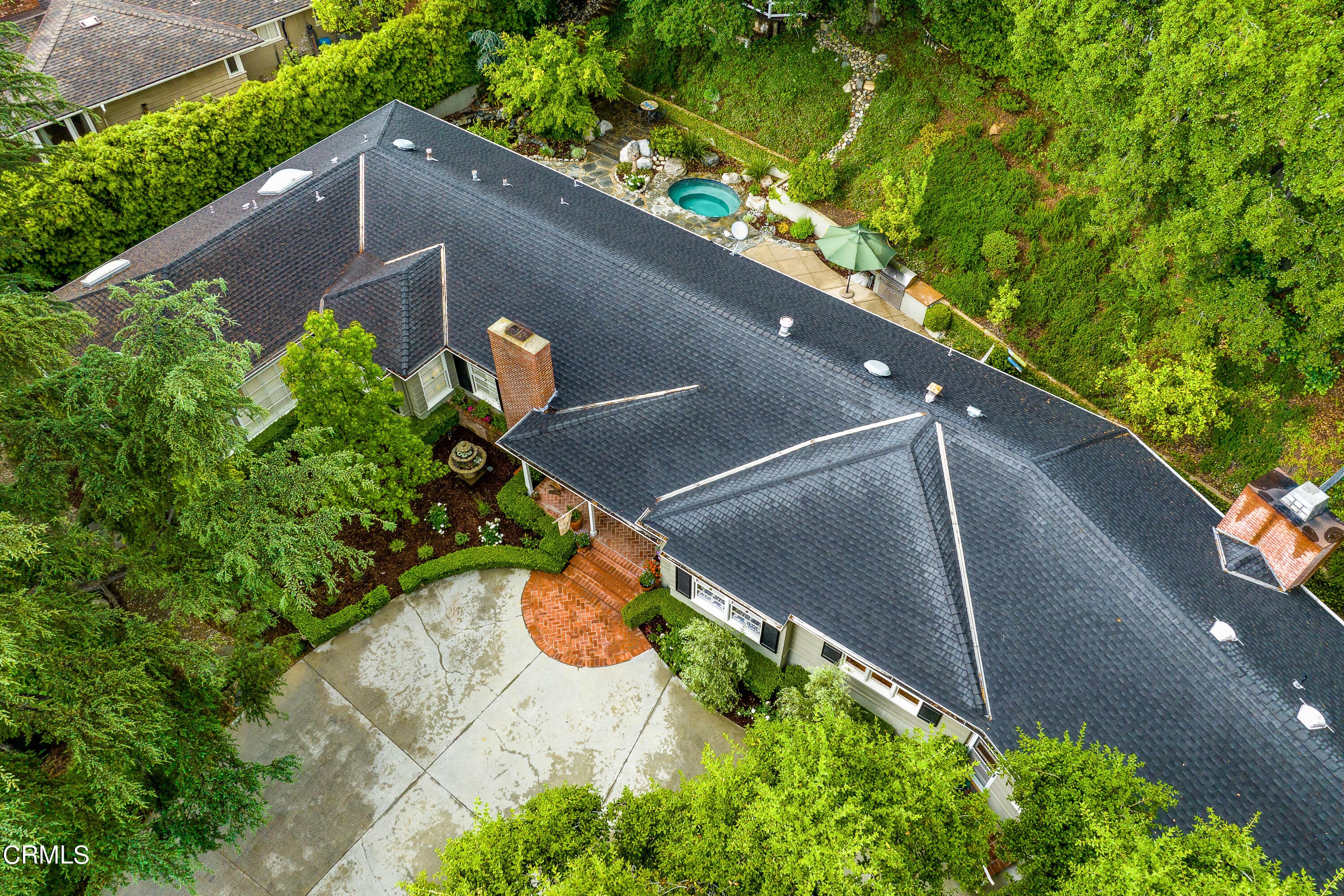 1265 Inverness Drive Pasadena, CA 91103 - Photo 42 of 44 an aerial view of a house with a yard