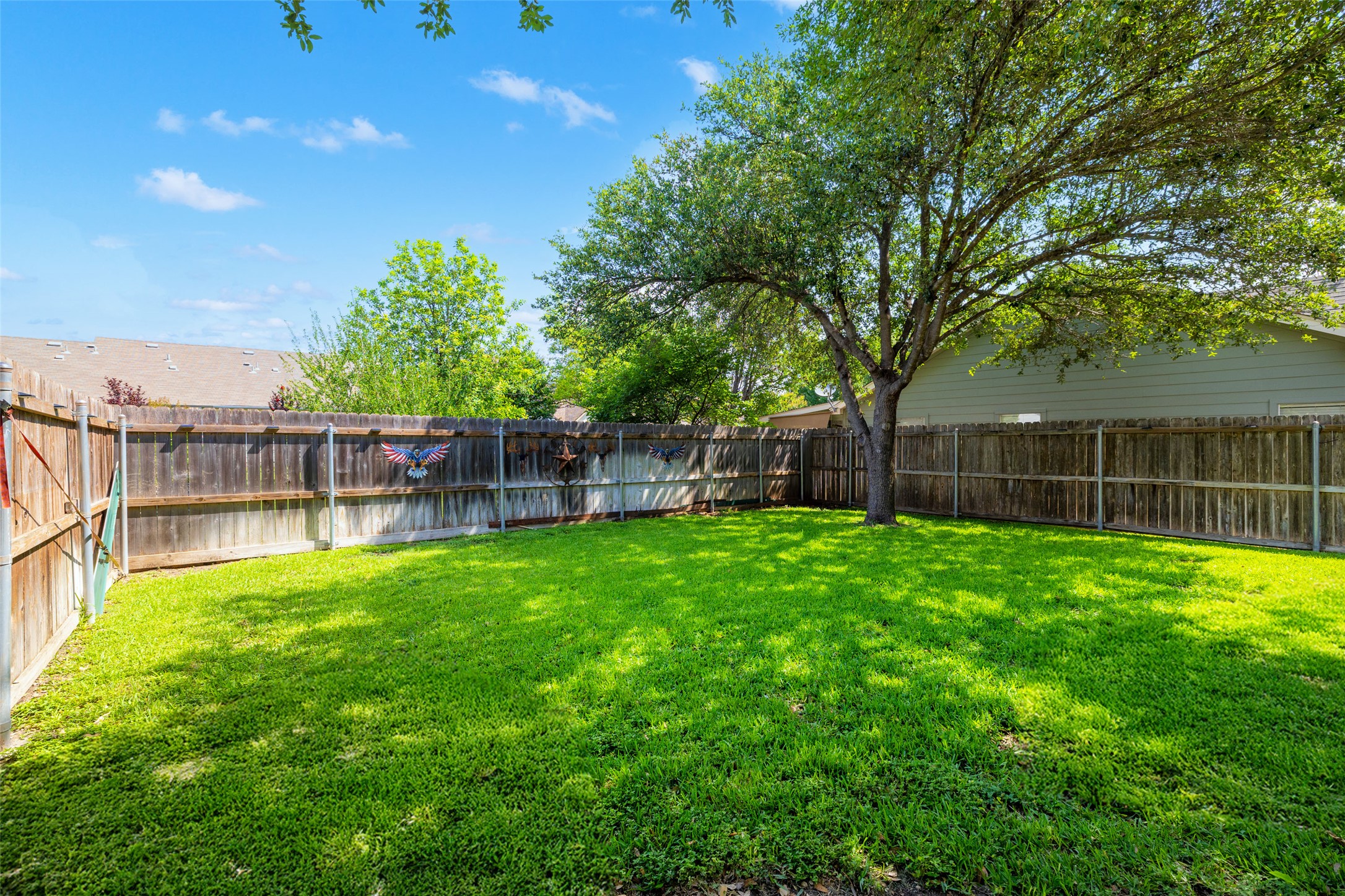 134 Prairie Springs Cove Georgetown, TX 78626 - Photo 33 of 34 a view of a yard with a trampoline