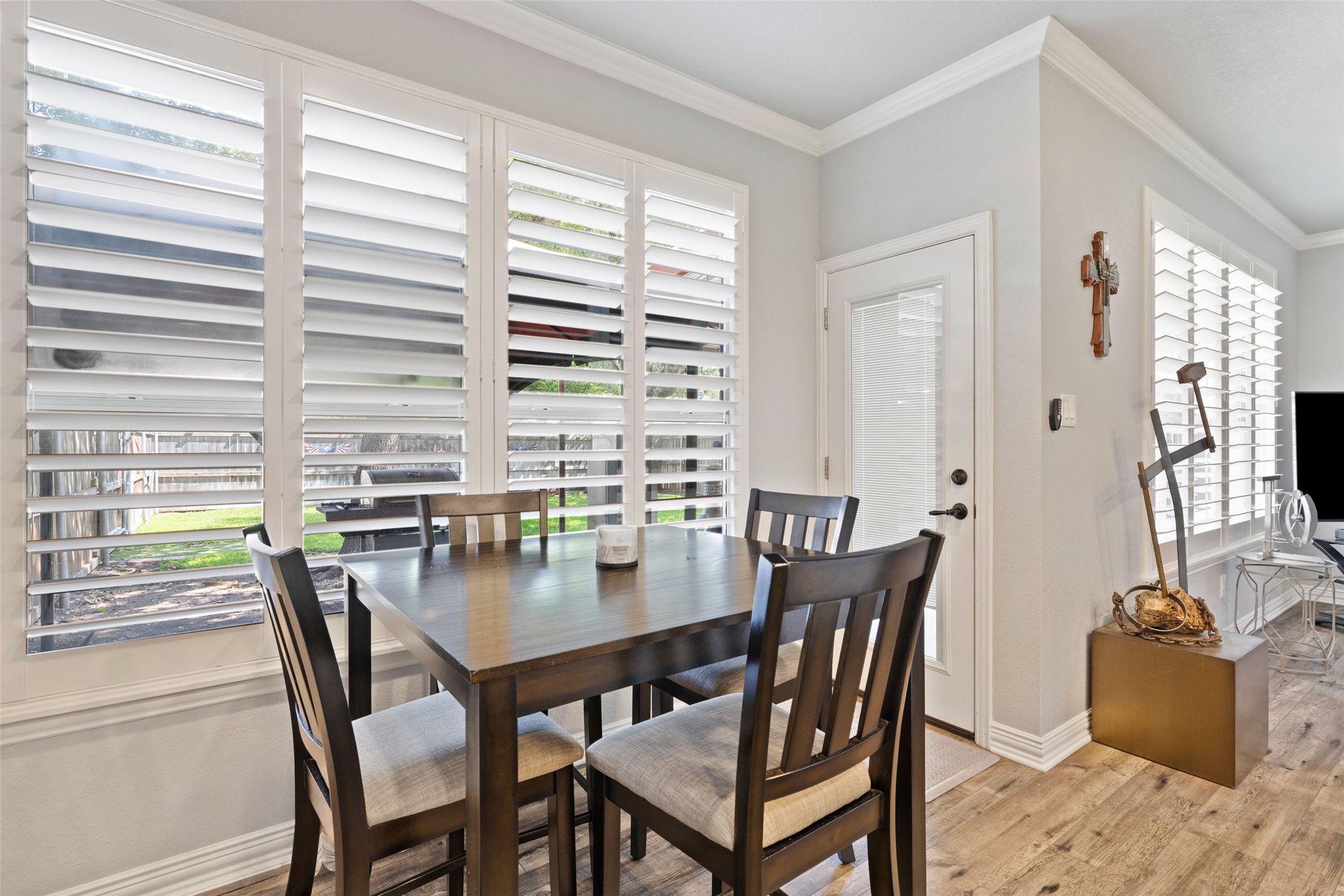 134 Prairie Springs Cove Georgetown, TX 78626 - Photo 8 of 34 a view of a dining room with furniture and window