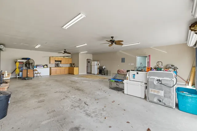 a view of a lake with a big yard