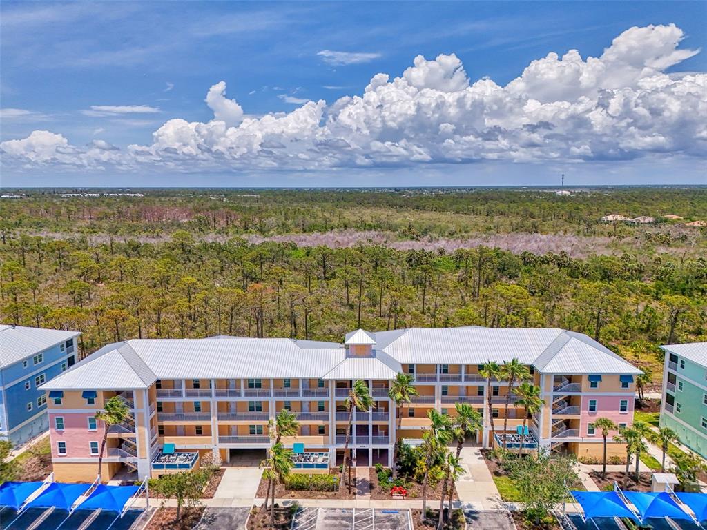 a view of a city with an ocean view