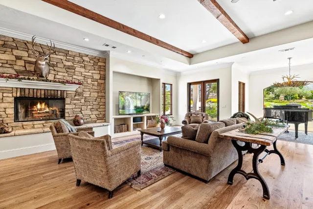 a living room with furniture