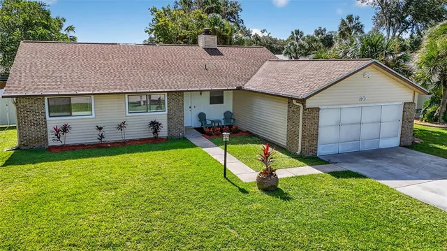 an aerial view of a house