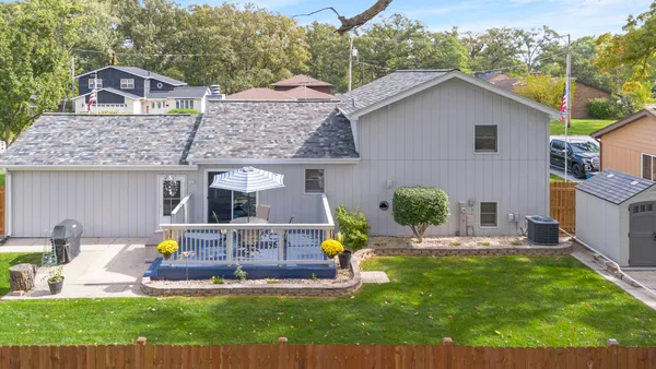 an aerial view of a house