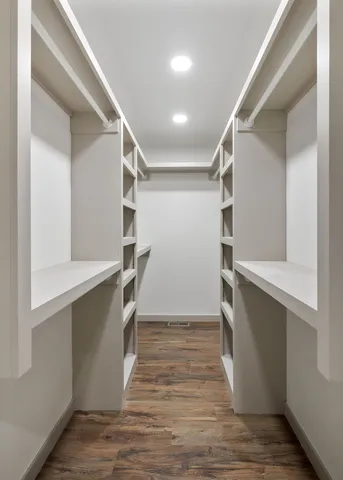 a view of entryway with wooden floor