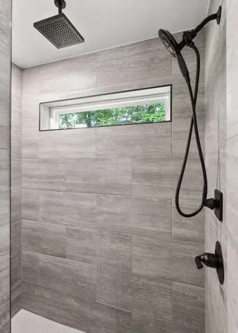 a bathroom with a shower