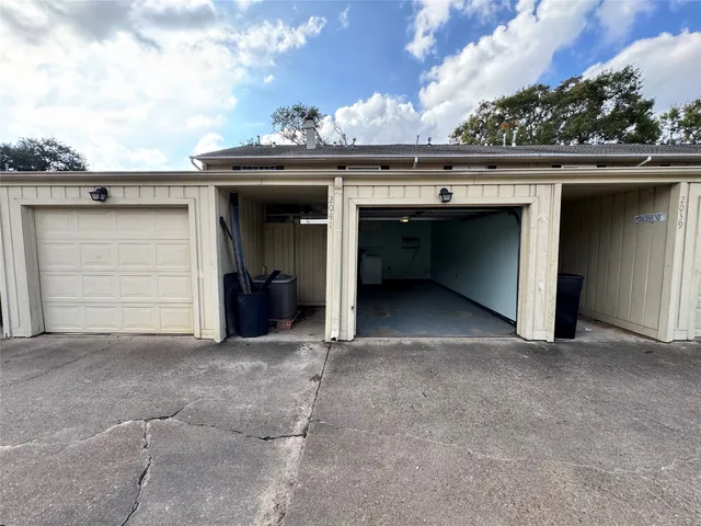 a view of car parked in garage