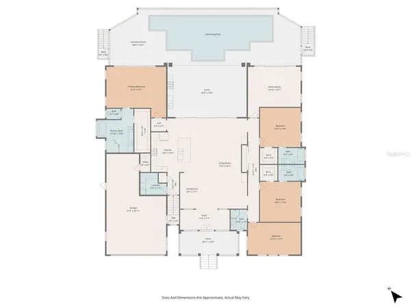 a front view of multi story residential apartment building with yard and green space
