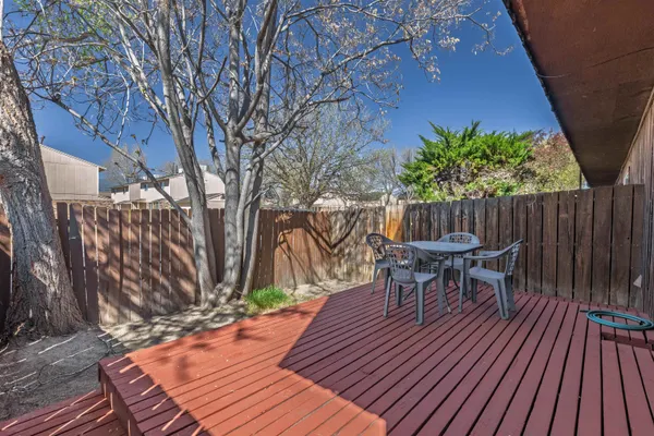 a outdoor view with a seating space