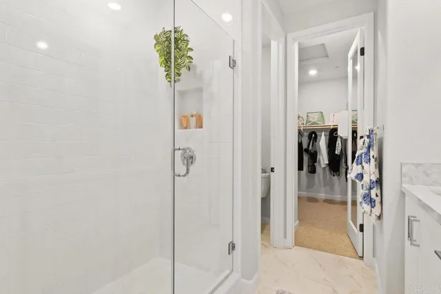 a close view of walk in closet