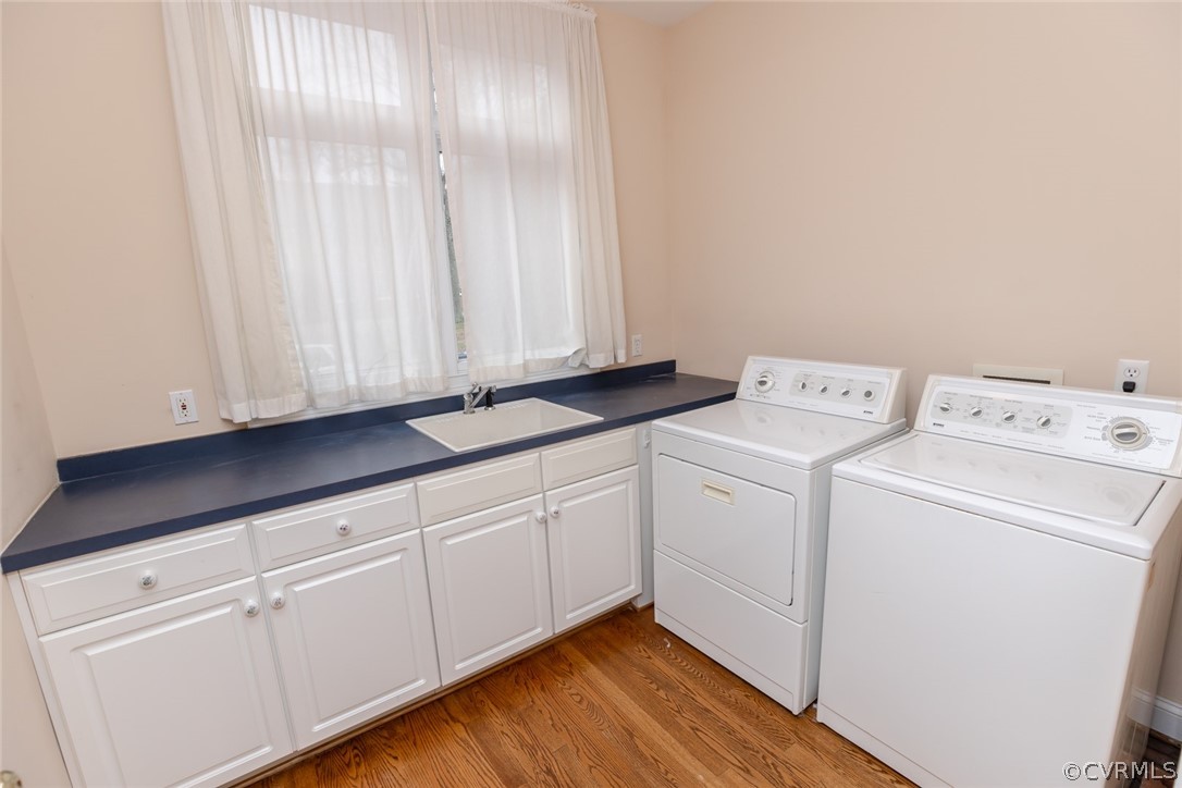 110 Penshurst Road Richmond, VA 23221 - Photo 16 of 39 The laundry room has white cabinetry, a utility si
