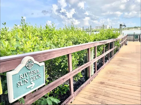 a view of a street with wooden stairs