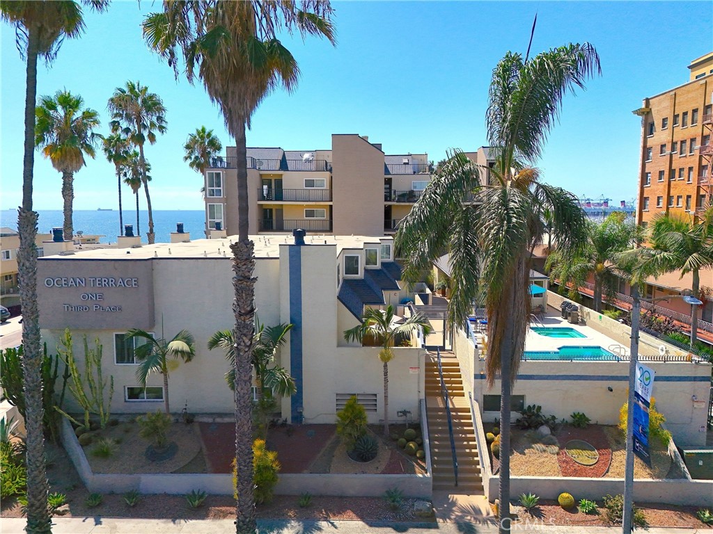 1 3rd Place, Unit 2 Long Beach, CA 90802 - Photo 29 of 39 a palm tree sitting in front of a yard next to a building